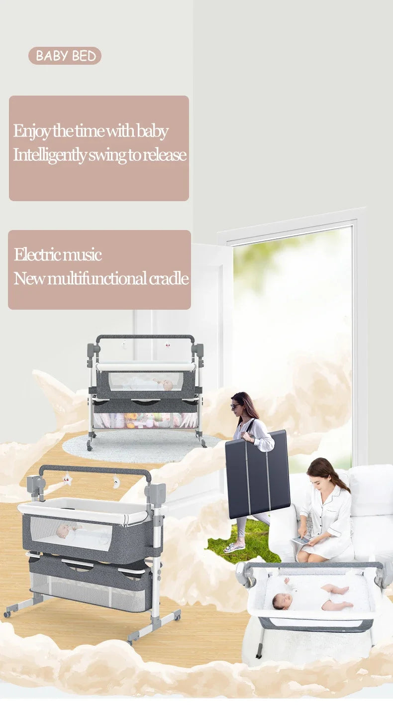 Multifunctional  3-in-1 Electric Baby Beistellbett
